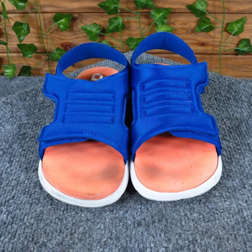 adidas Comfort‎ Kids Sandals Size 1 Athletic Summer Shoes Blue Orange EG2233